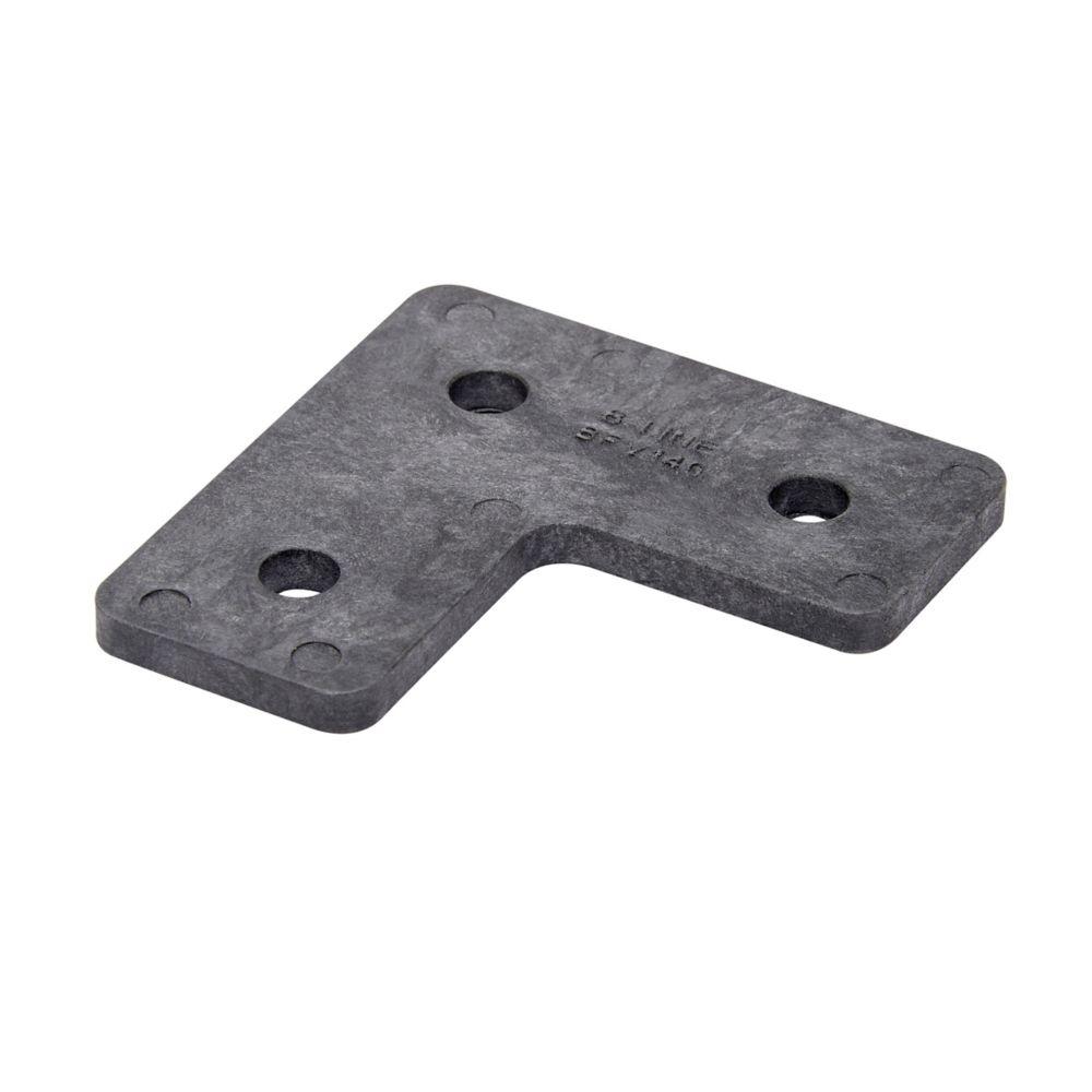 THREE HOLE FLT CORNER PLT, FIBERGLASS