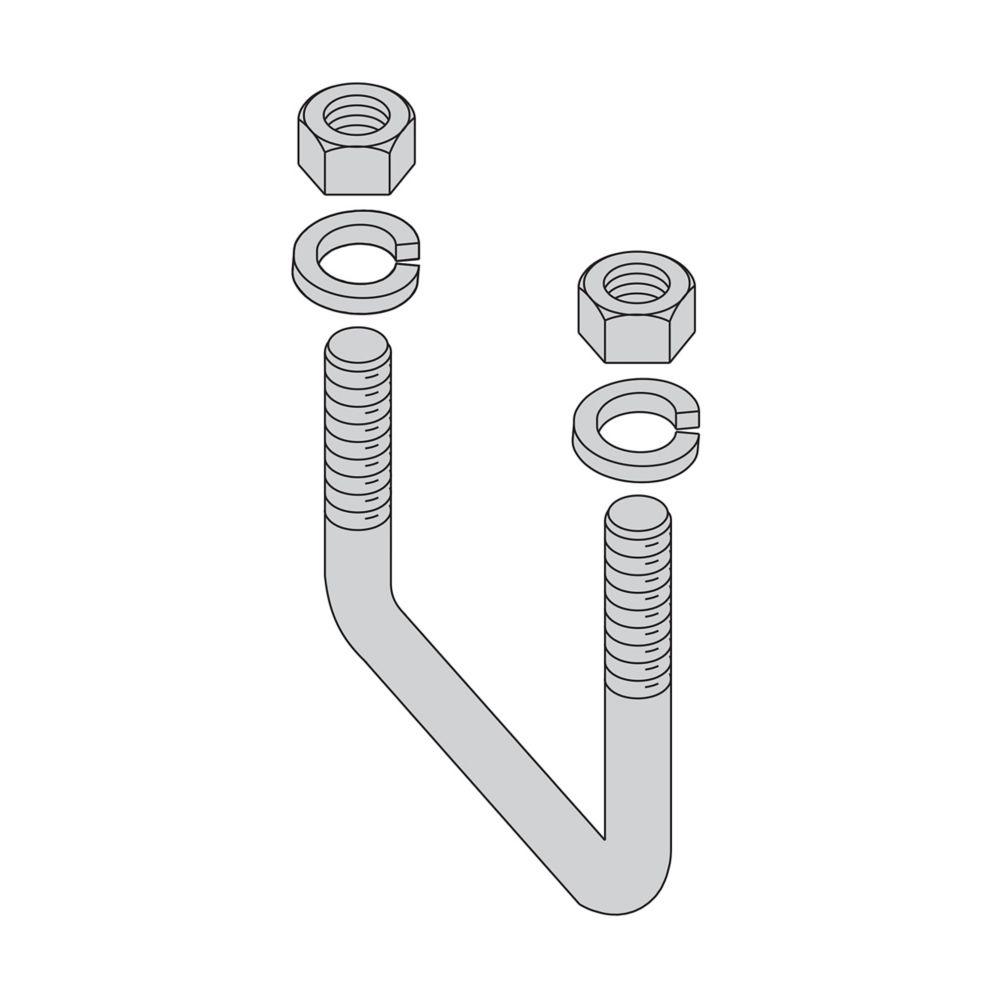 V BOLT, 4" X 2 1/8", 1/2"-13 THREAD,