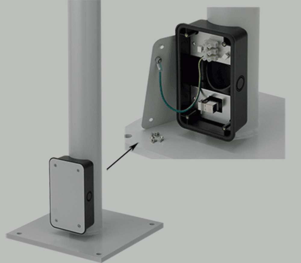 Vert. Arm Floor-post, Lgt Grey