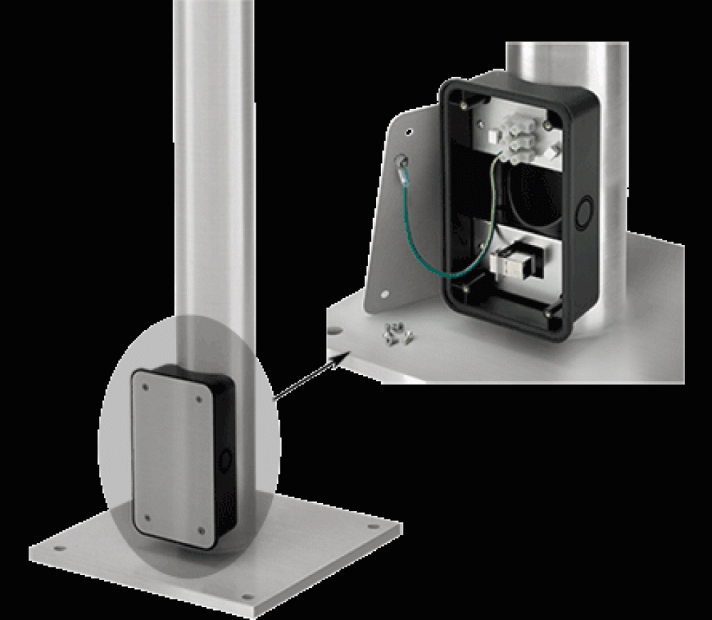 Vert. Arm Floorpost, Stainless