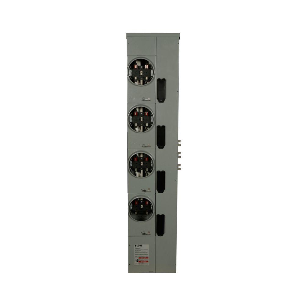 1PH MTR STACK,4SKT,200A,RINGLESS W/HORN