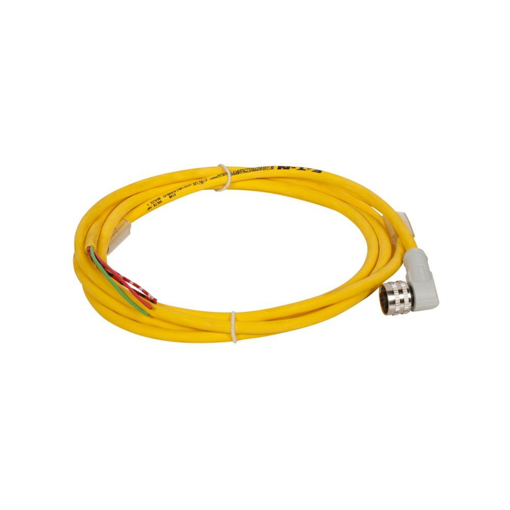 CORDSET,RT ANG,AC 4P 4W,22GA,PUR,YEL,2M