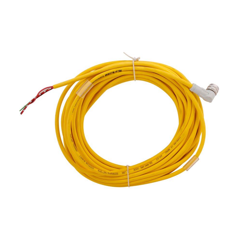 CORDSET,RT ANG,AC 4P 4W,22GA,PUR,YEL,10M