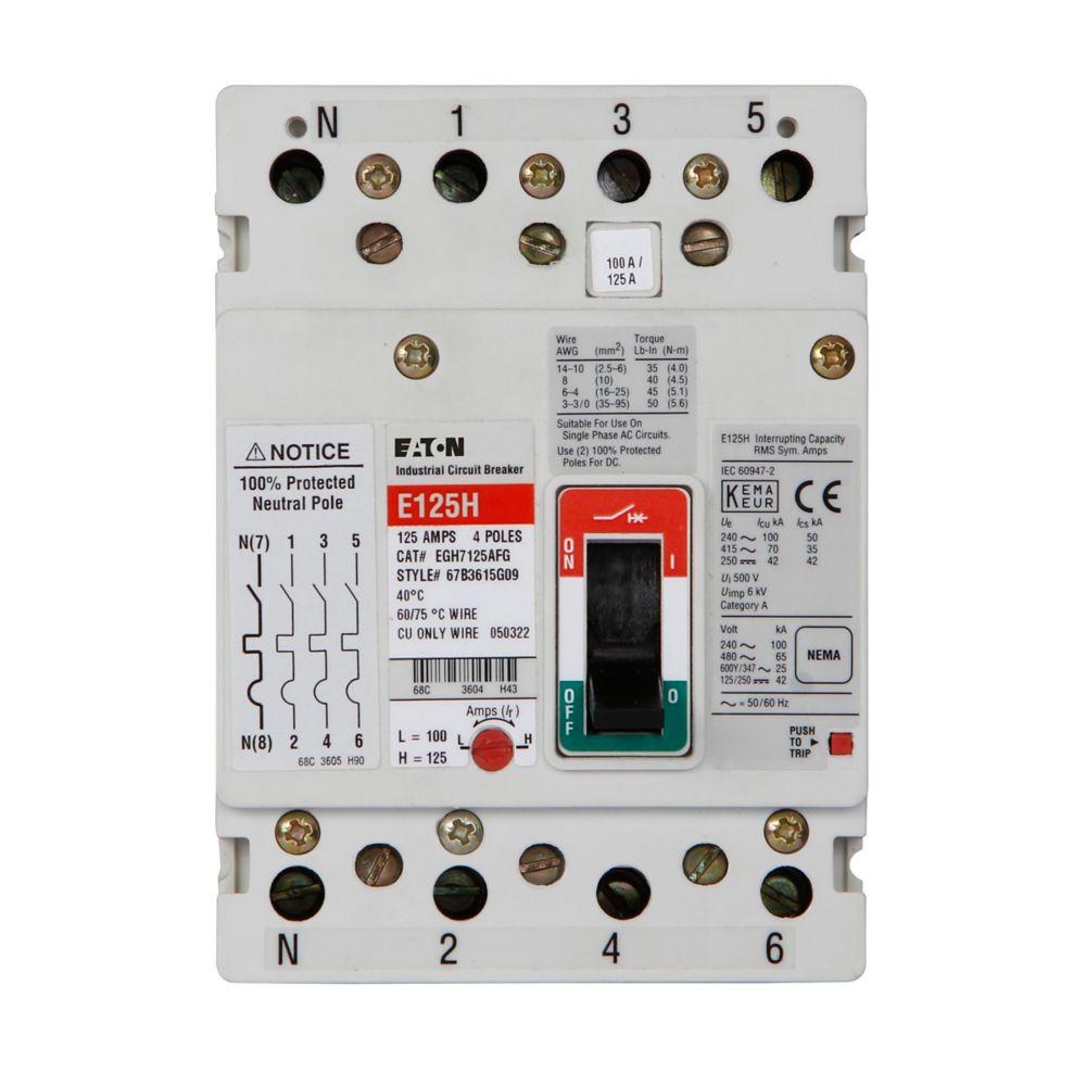 EG 4P 100A ADJ therm FXD MAG 70KA W