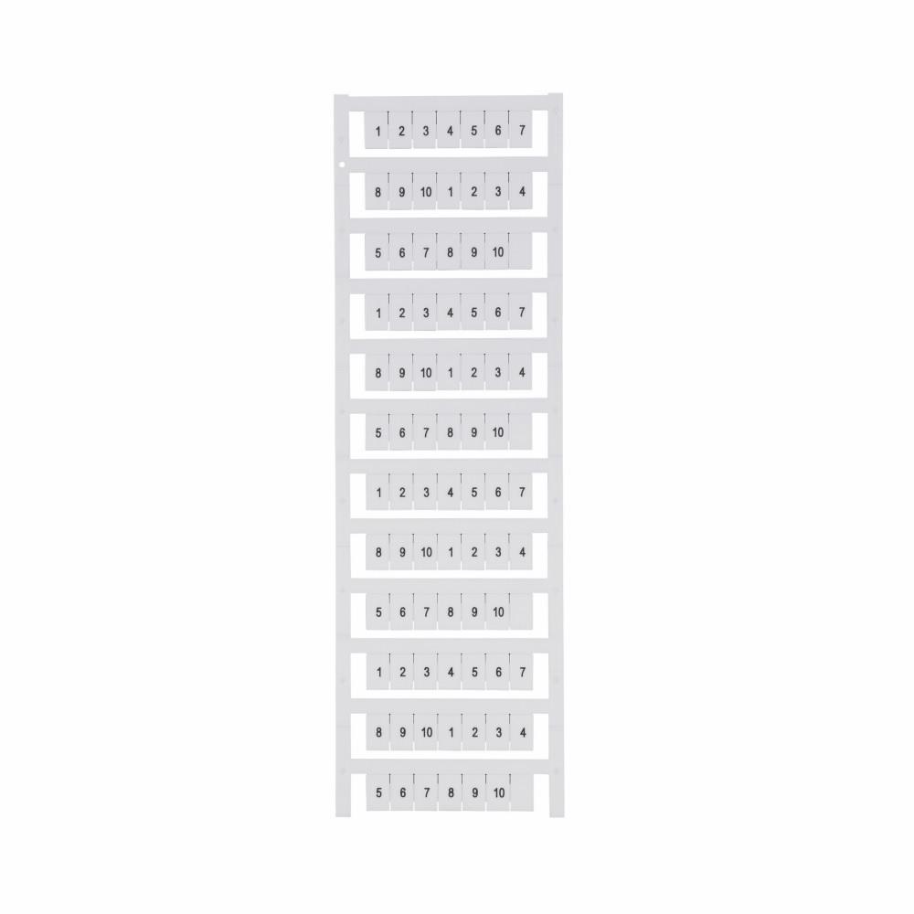Marking label, horizontal, 1 to 10, repe