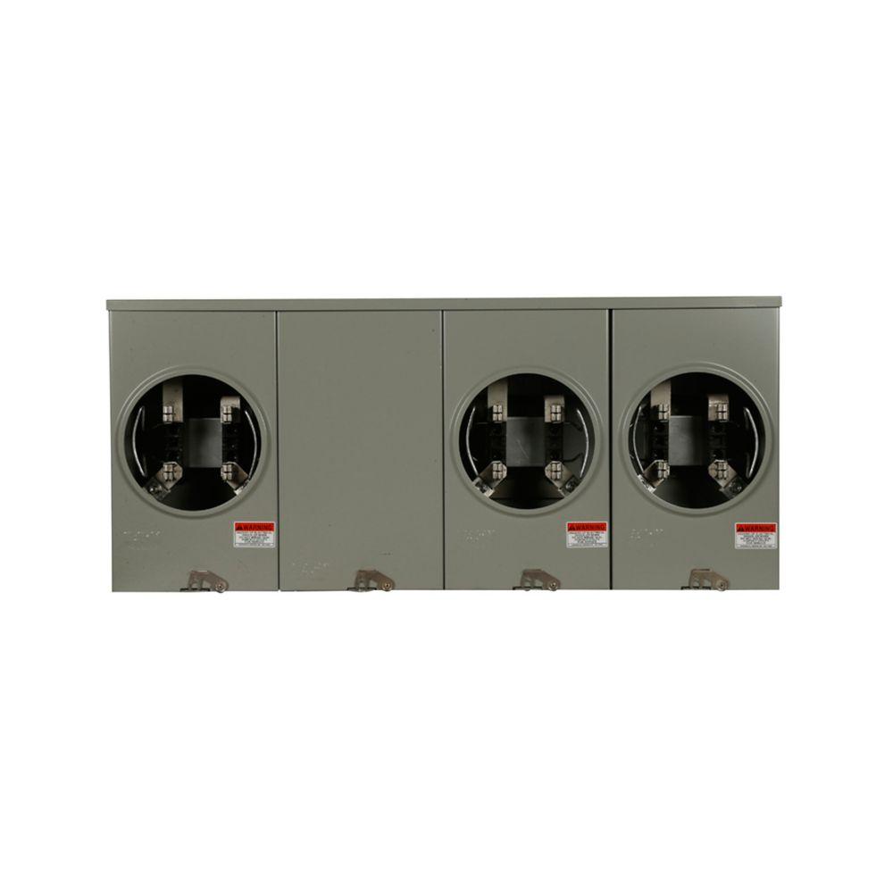 MtrSkt,200A,Ringless,4-Jaw,OH/UG,3-Gang