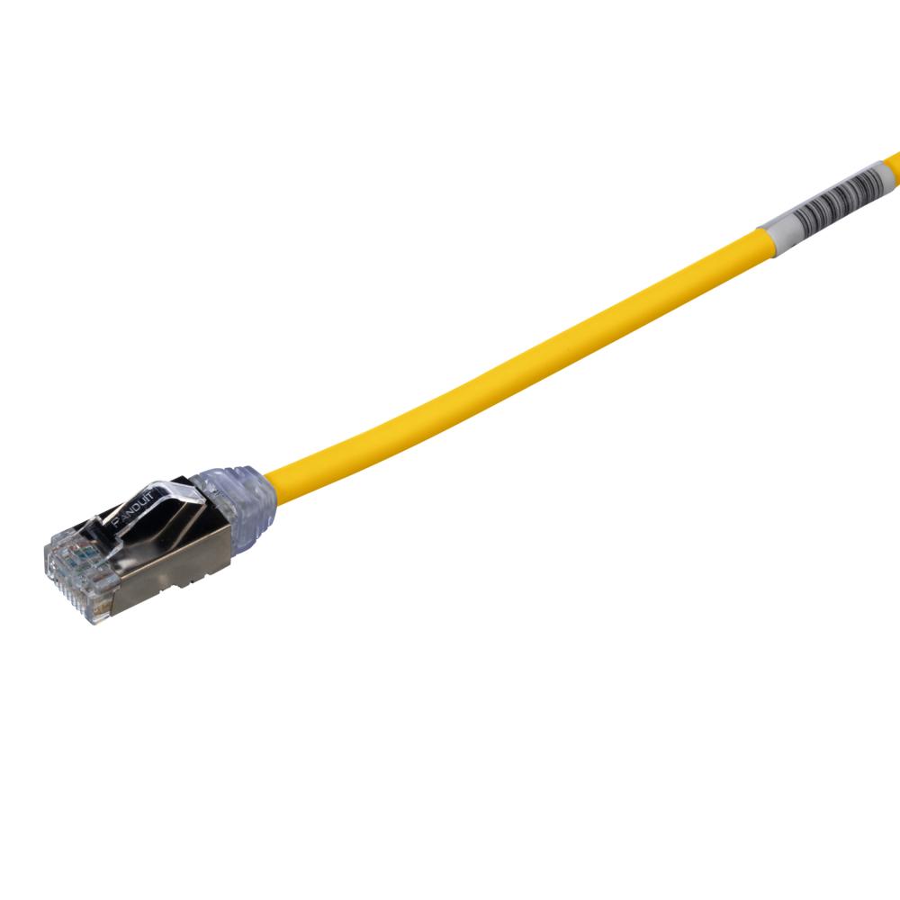 Cat 6A 28 AWG Shielded Patch Cord, 2 m, Yellow