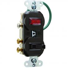 Legrand-Pass & Seymour 695G - COMBO SW 3W 15A120V PILOT LT 1/25 GRD BN