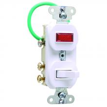 Legrand-Pass & Seymour 695WG - COMBO SW 3W 15A120V PILOT LT 1/25 GRD W