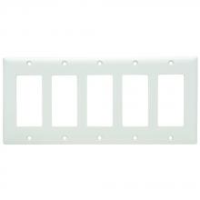 Legrand-Pass & Seymour SP265W - SMOOTH WALL PLATE 5G S'PLEX WHITE