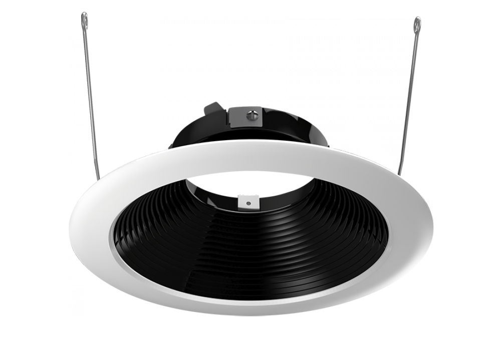 6' TRIM RND BAFFLE BLK CONEWHT TRIM